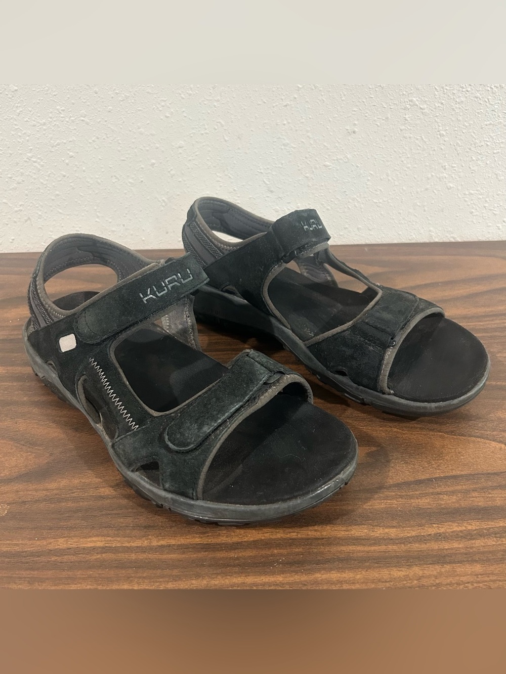 Kuru Tread Waterproof Leather Hiking Sport Sandals Black Beach Mens Size 12